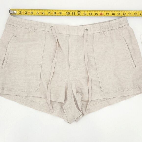 Gap Shorts Size XXL WomensFlax Beige Pull On Linen Utility High Waist Drawstring - Picture 4 of 7